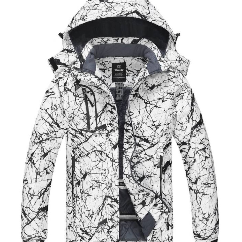 Women's White and Black Ski Jacket